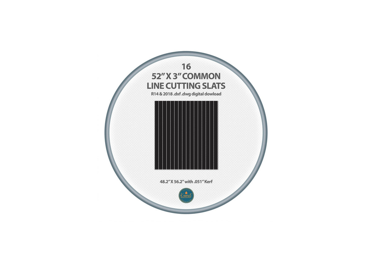 16 Plasma Table Cutting Slats 52 × 3 DXF/SVG design preview with file details