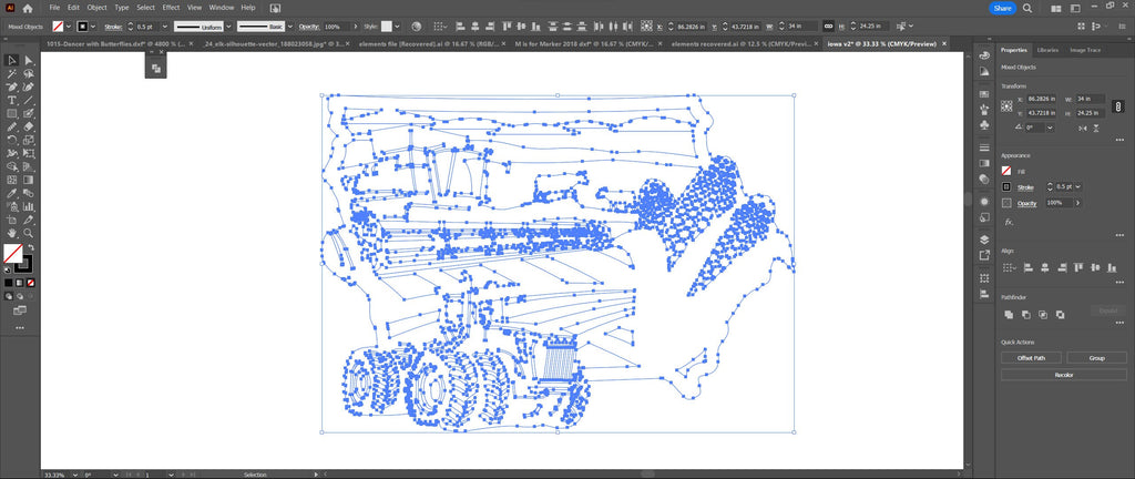 Iowa Corn Farm Scene Sign, No Lettering vector paths in design software (photo 4)