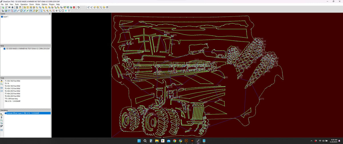Iowa Corn Farm Scene Sign, No Lettering vector paths in design software (photo 8)