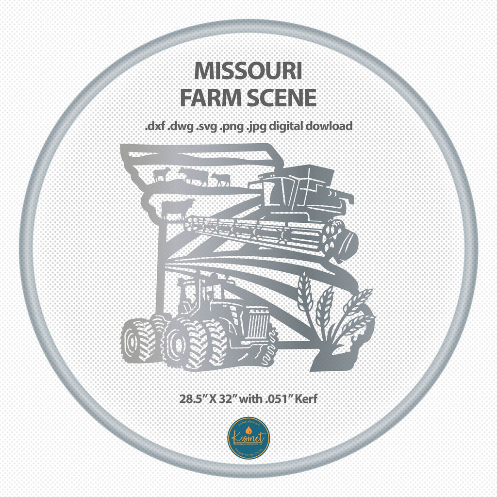 Missouri Farm Scene Sign, No Lettering DXF/SVG design preview with file details (photo 2)