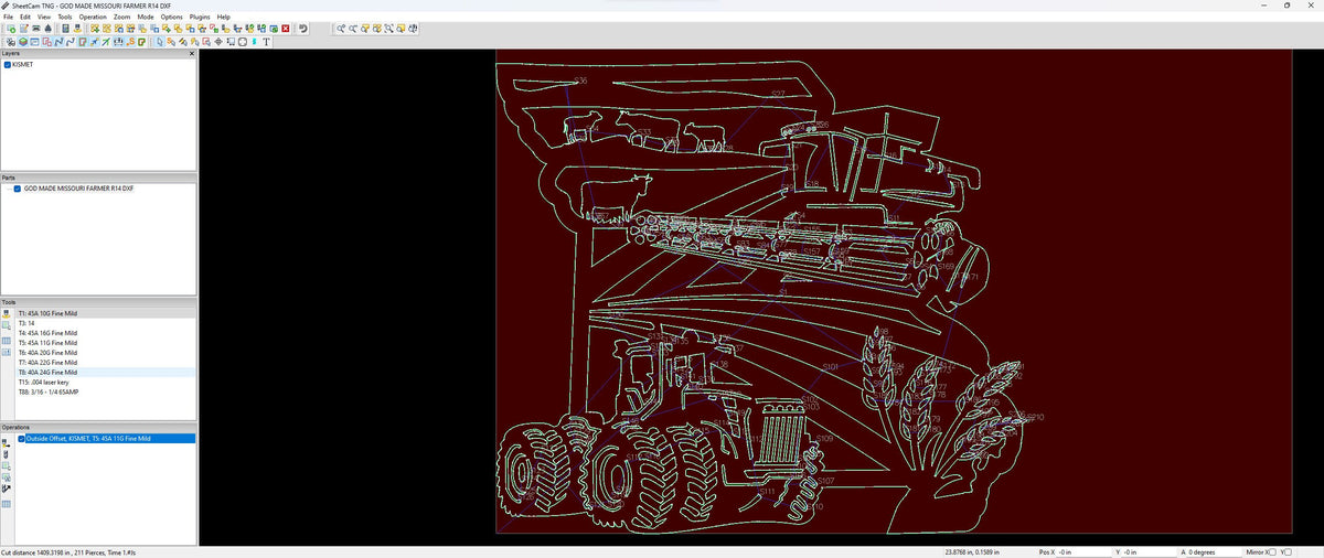 Missouri Farm Scene Sign, No Lettering vector paths in design software (photo 9)