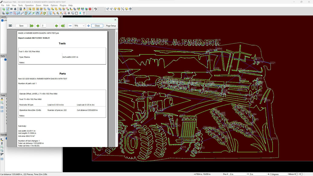 North Dakota So God Made a Farmer Sign vector paths in design software