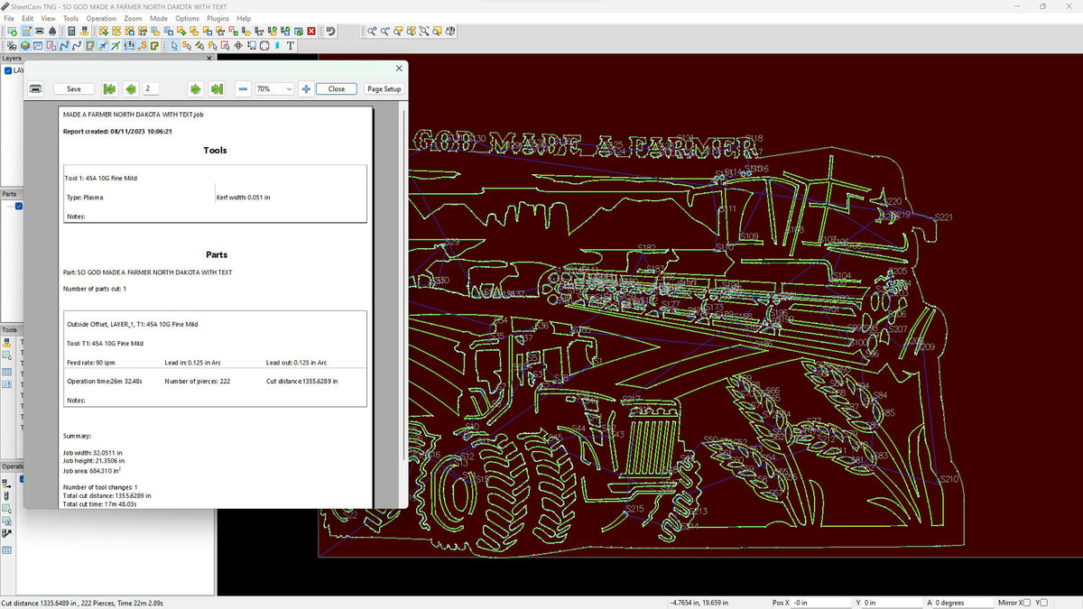 North Dakota So God Made a Farmer Sign vector paths in design software