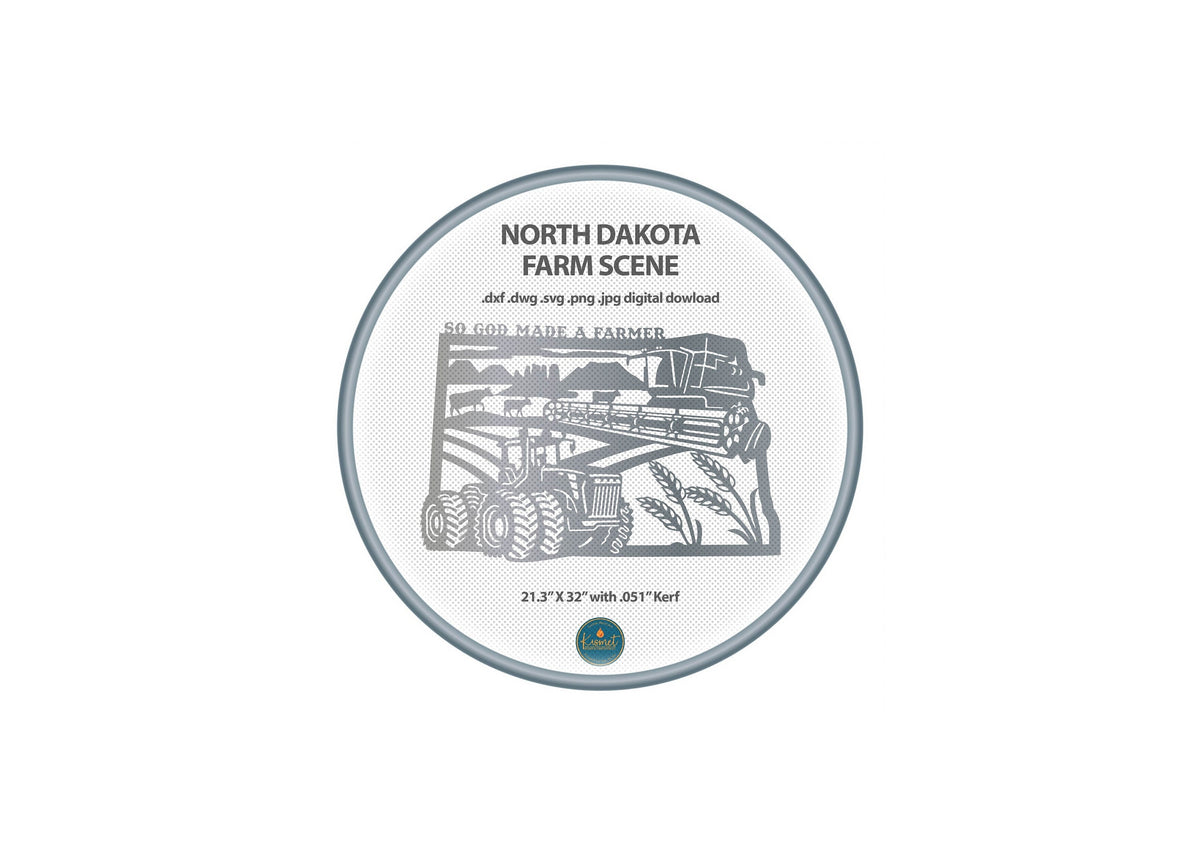 North Dakota So God Made a Farmer Sign DXF/SVG design preview with file details