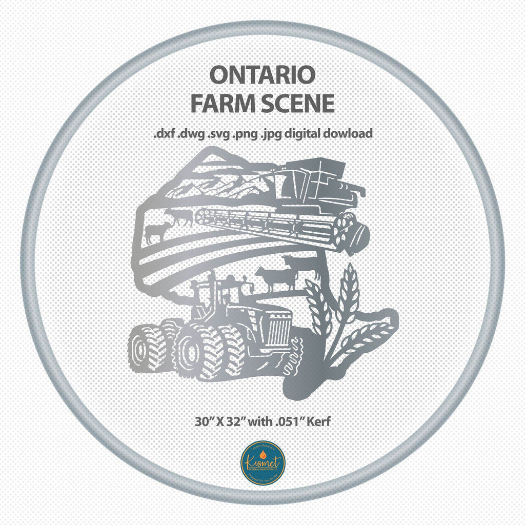 Ontario Farm Scene Sign, No Lettering DXF/SVG design preview with file details (photo 2)