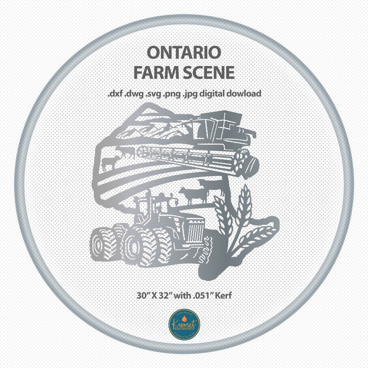 Ontario Farm Scene Sign, No Lettering DXF/SVG design preview with file details (photo 2)