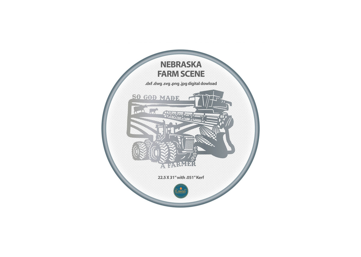 Nebraska So God Made a Farmer Sign DXF/SVG design preview with file details (photo 5)
