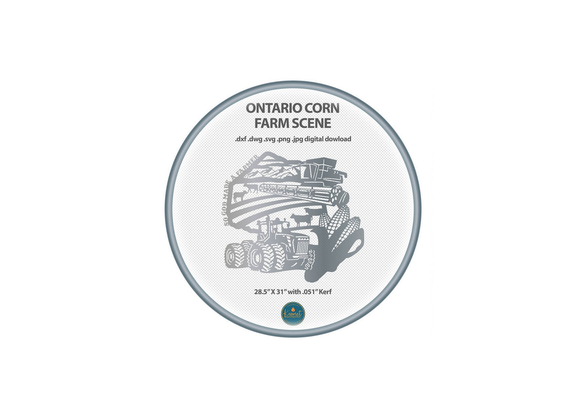 Ontario Corn So God Made a Farmer Sign DXF/SVG design preview with file details