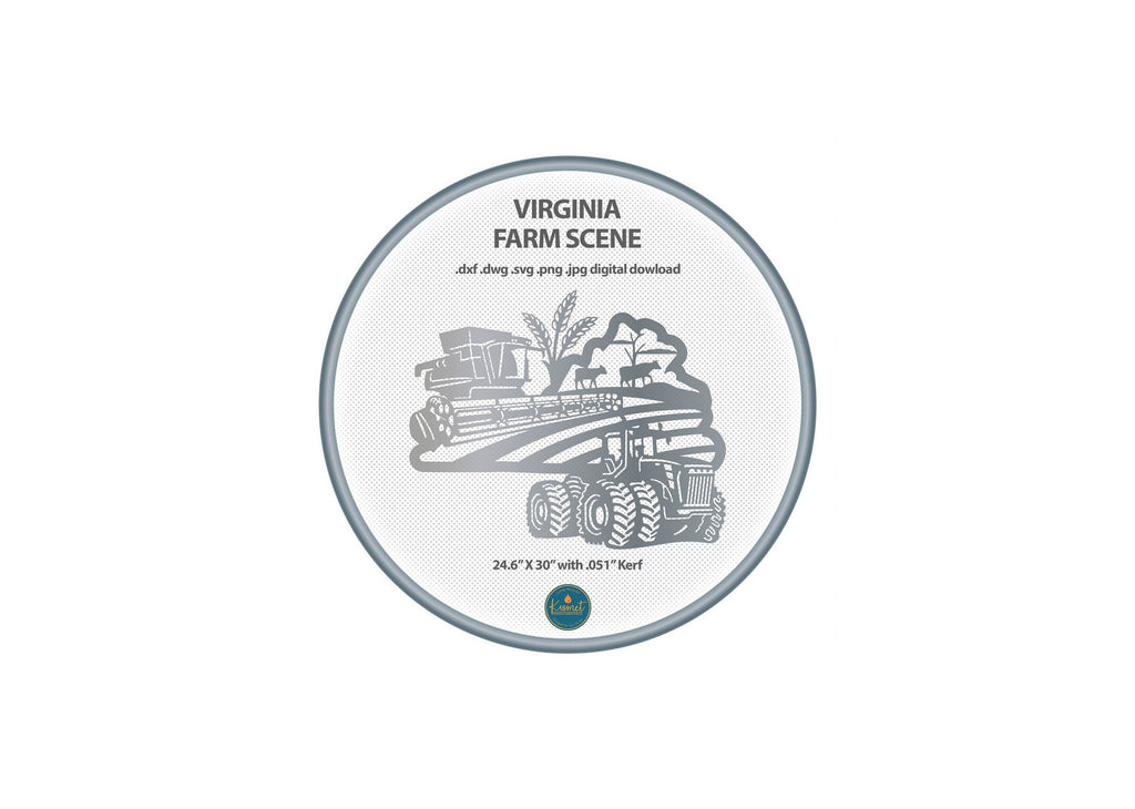 Virginia Farm Scene Sign, No Lettering DXF/SVG design preview with file details