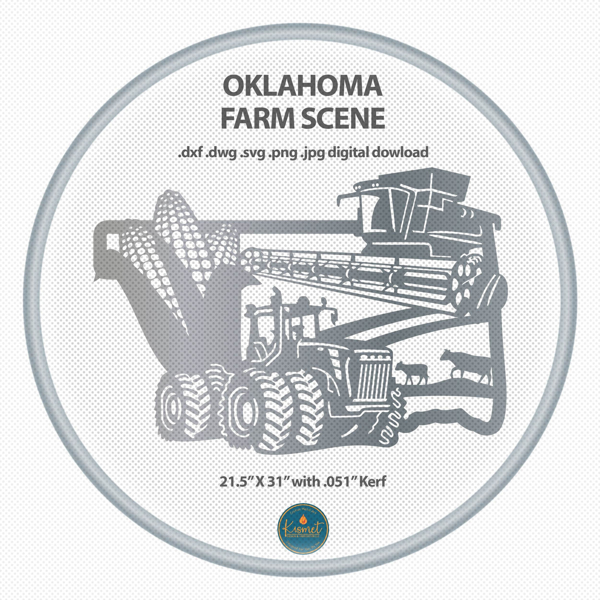 Oklahoma Farm Scene Sign, No Lettering DXF/SVG design preview with file details (photo 2)