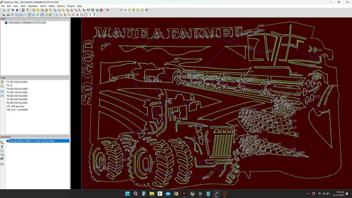 Kansas So God Made a Farmer Sign vector paths in design software (photo 5)
