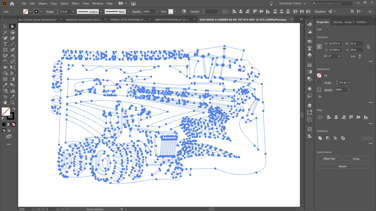 Kansas So God Made a Farmer Sign vector paths in design software (photo 7)