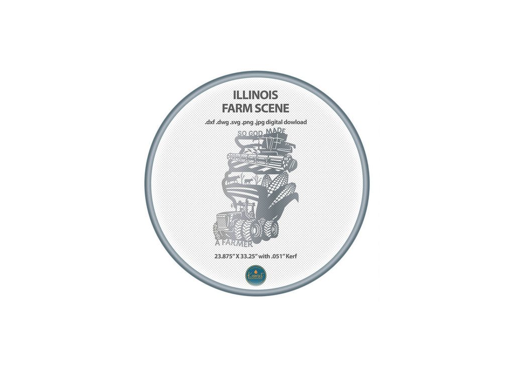 Illinois So God Made a Farmer Sign DXF/SVG design preview with file details