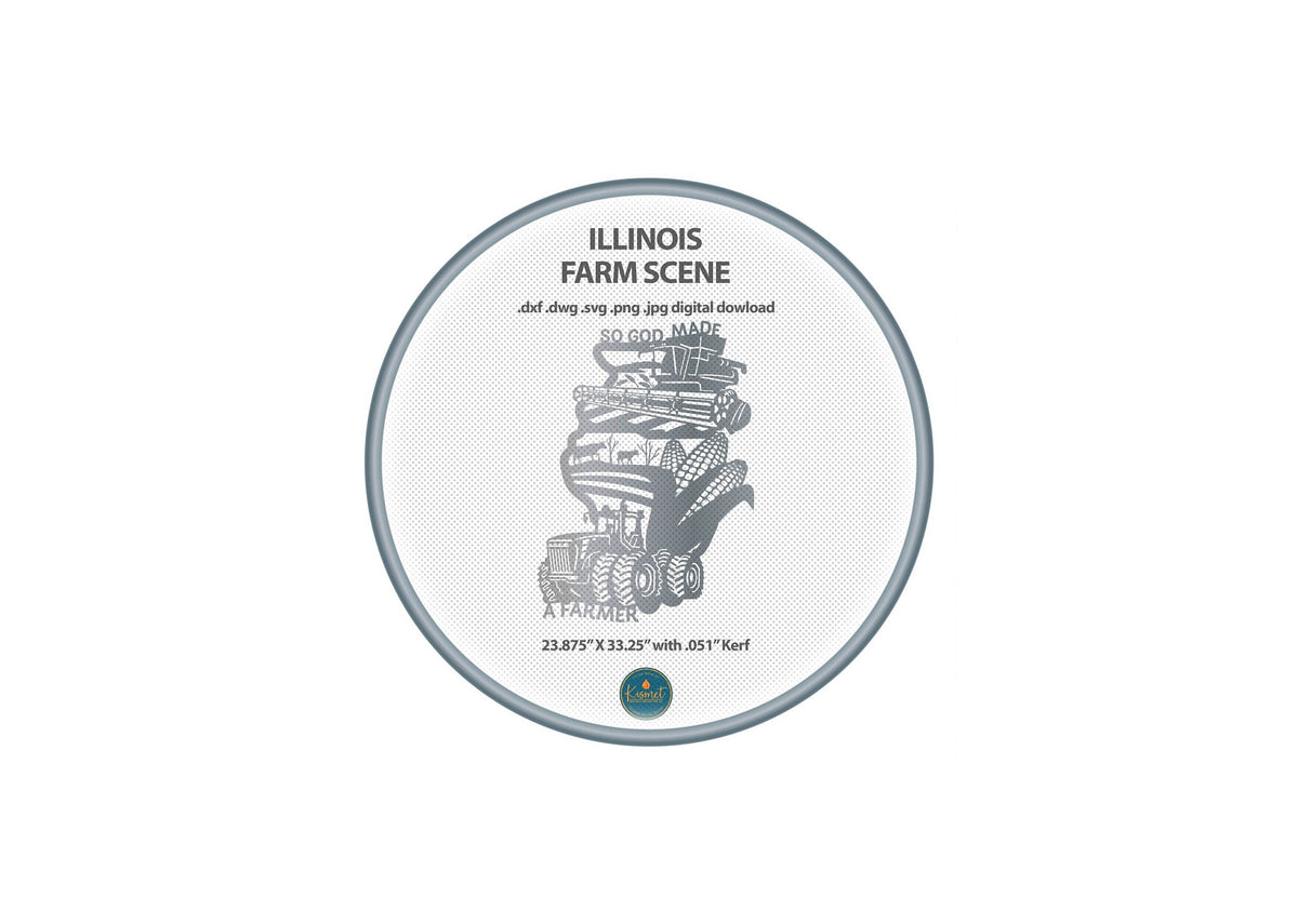Illinois So God Made a Farmer Sign DXF/SVG design preview with file details