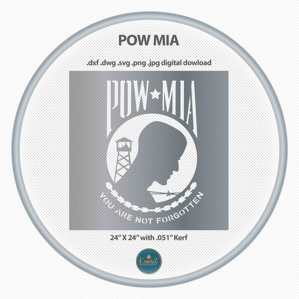 POW MIA Sign DXF/SVG design preview with file details (photo 2)
