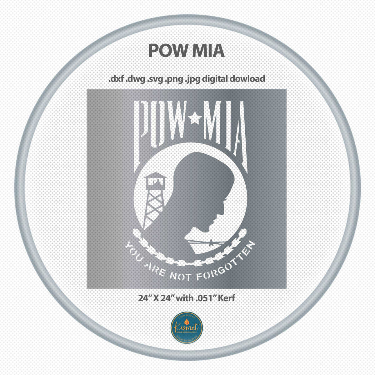 POW MIA Sign DXF/SVG design preview with file details (photo 2)