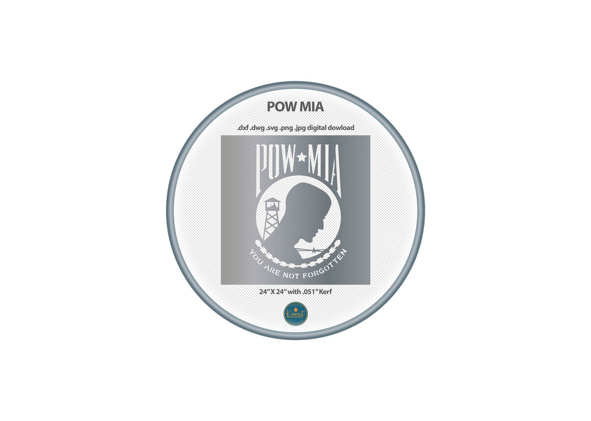 POW MIA Sign DXF/SVG design preview with file details