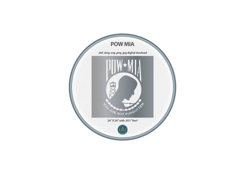 POW MIA Sign DXF/SVG design preview with file details