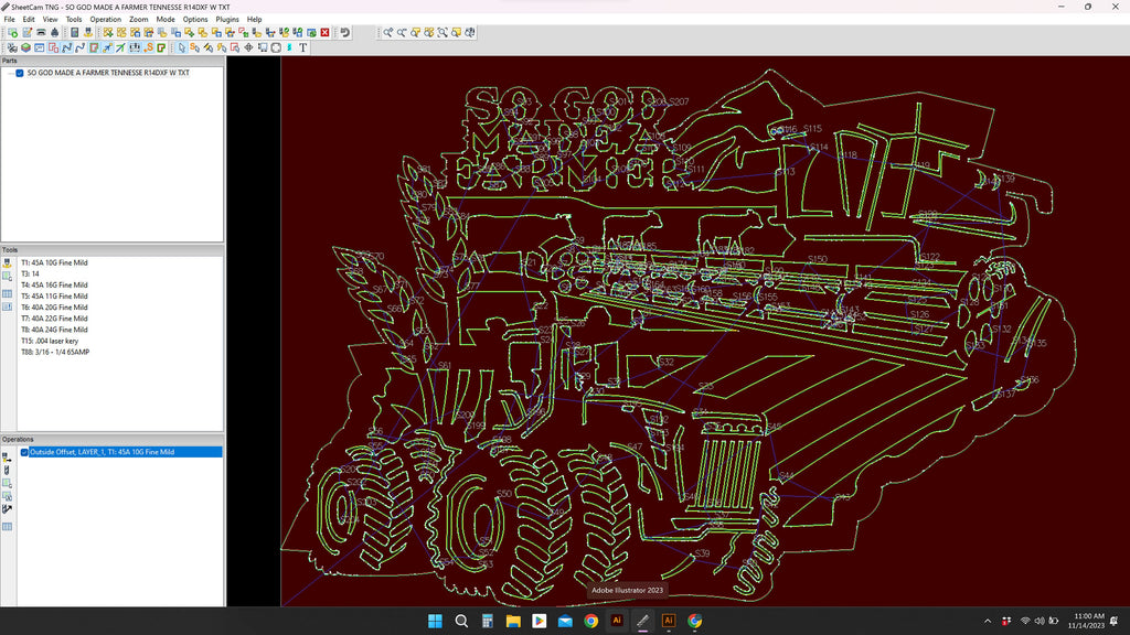 Tennessee So God Made a Farmer Sign vector paths in design software (photo 8)