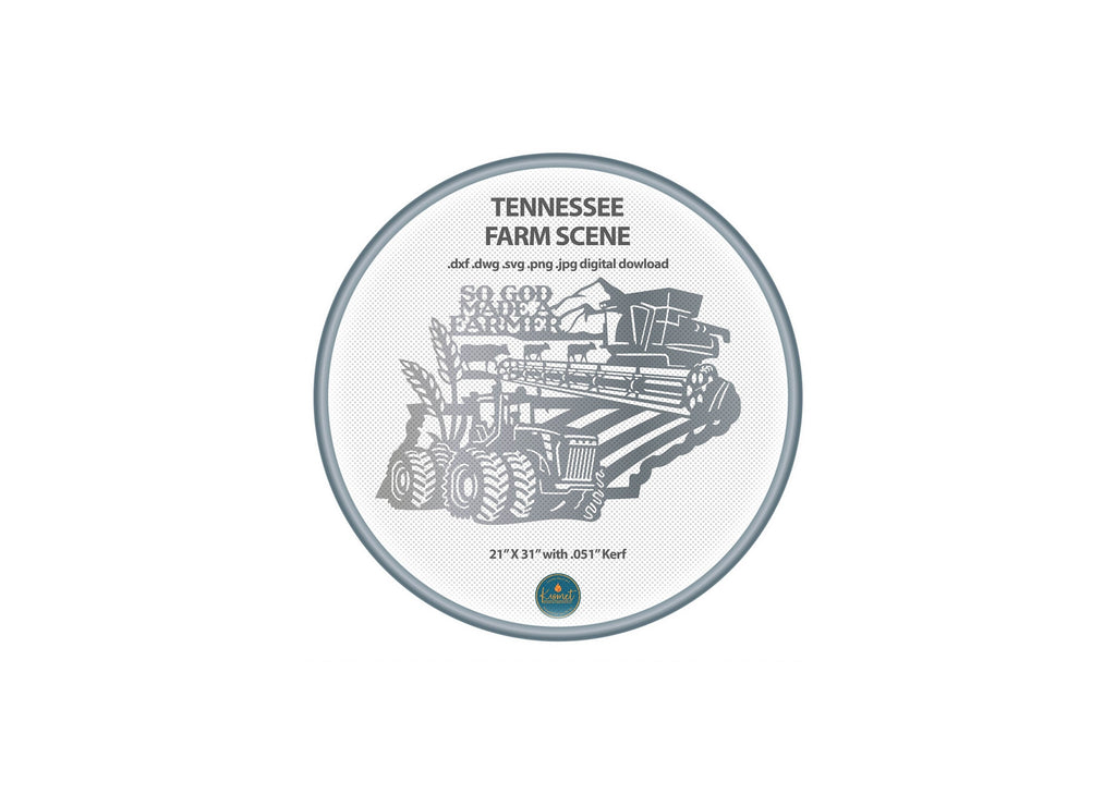 Tennessee So God Made a Farmer Sign DXF/SVG design preview with file details
