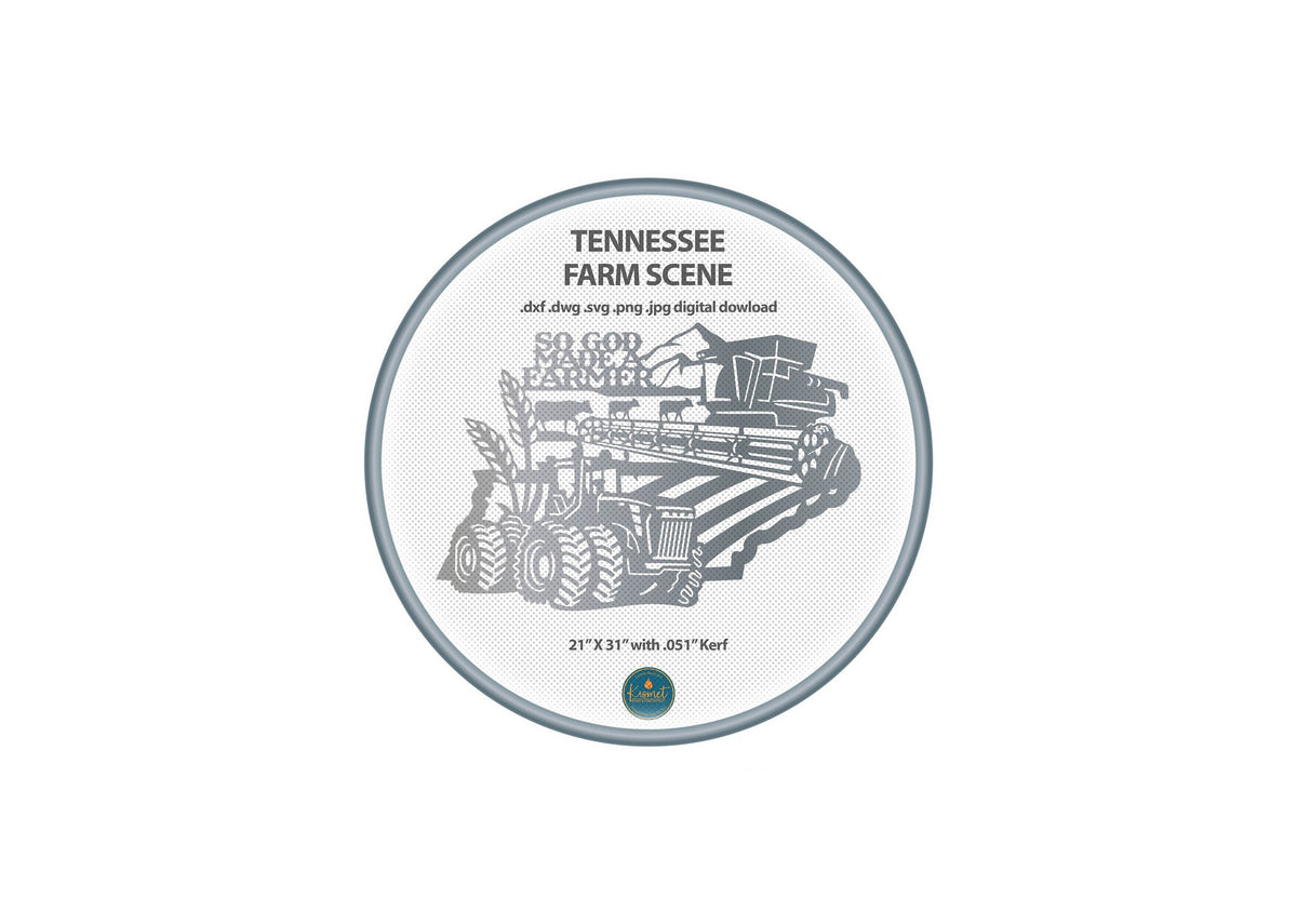 Tennessee So God Made a Farmer Sign DXF/SVG design preview with file details