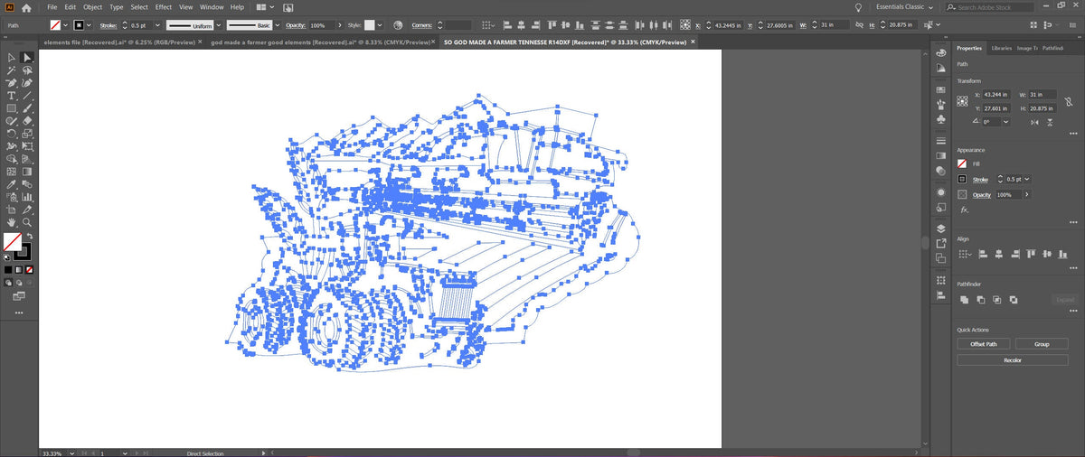 Tennessee Farm Scene Sign, No Lettering vector paths in design software (photo 4)