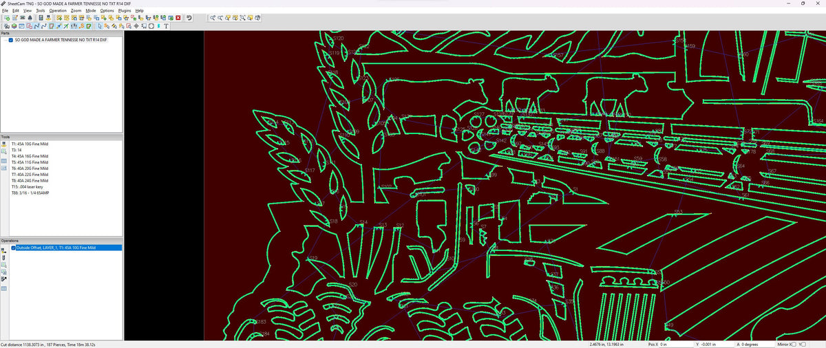 Tennessee Farm Scene Sign, No Lettering vector paths in design software (photo 5)