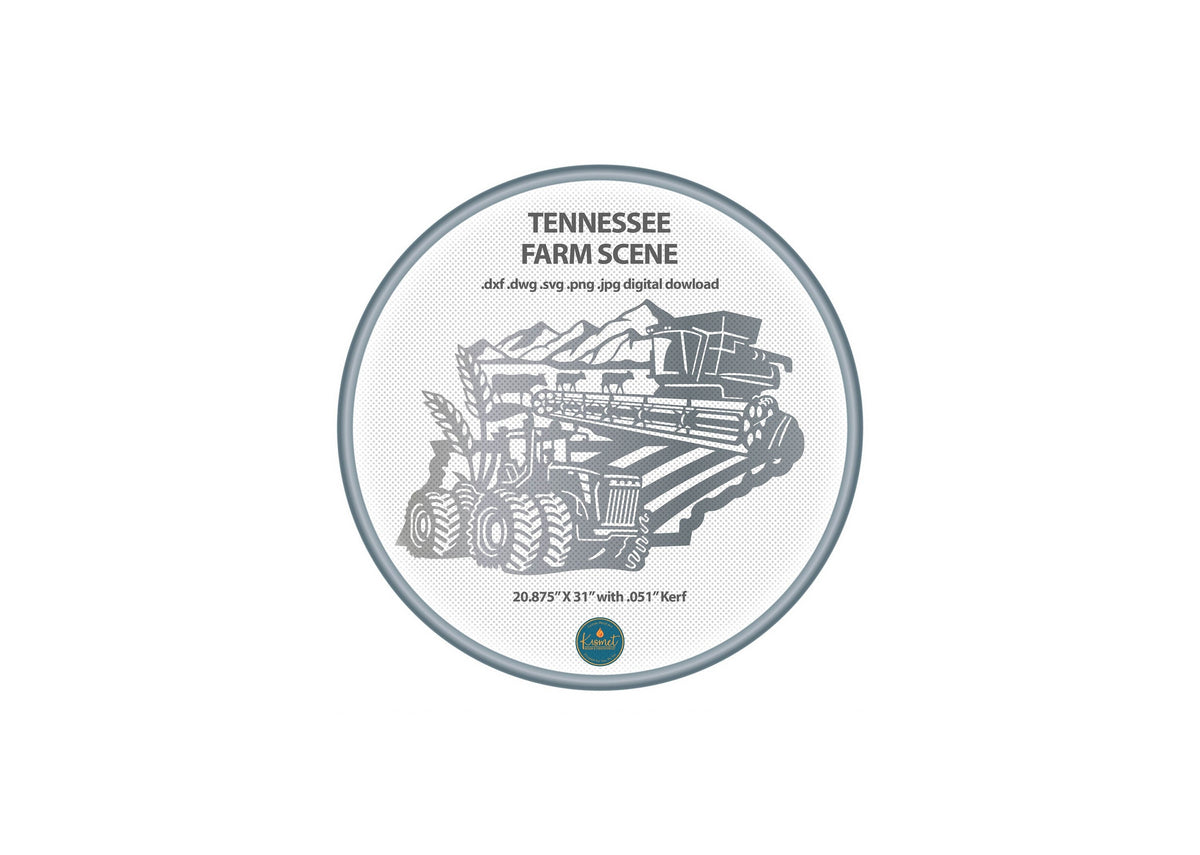 Tennessee Farm Scene Sign, No Lettering DXF/SVG design preview with file details