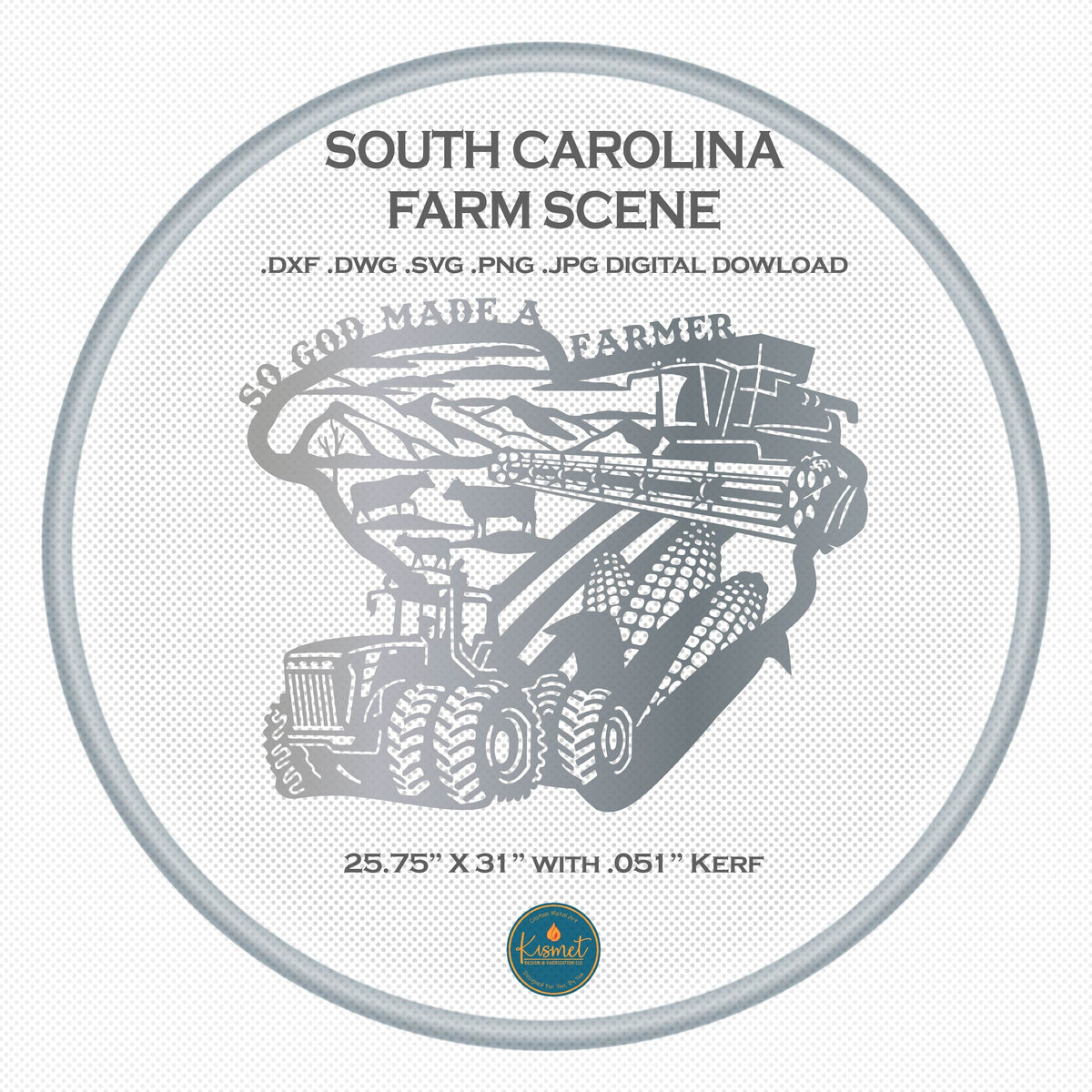 South Carolina So God Made a Farmer Sign DXF/SVG design preview with file details (photo 3)