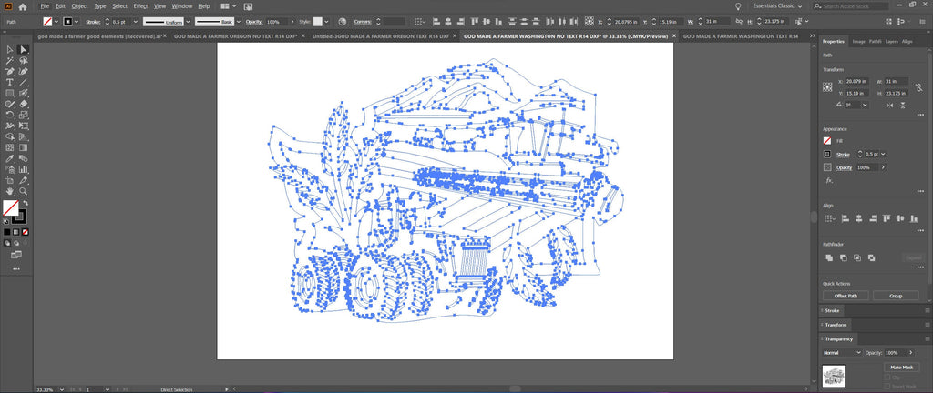Washington So God Made a Farmer Sign vector paths in design software (photo 8)