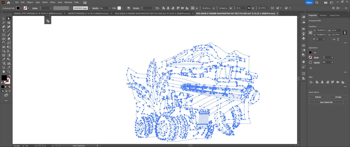 Washington Farm Scene Sign, No Lettering vector paths in design software (photo 8)