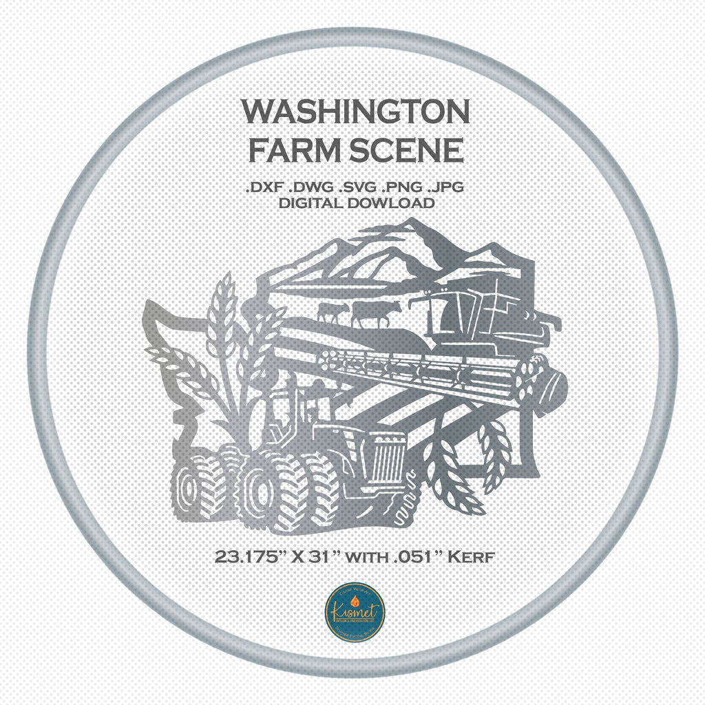 Washington Farm Scene Sign, No Lettering DXF/SVG design preview with file details (photo 2)