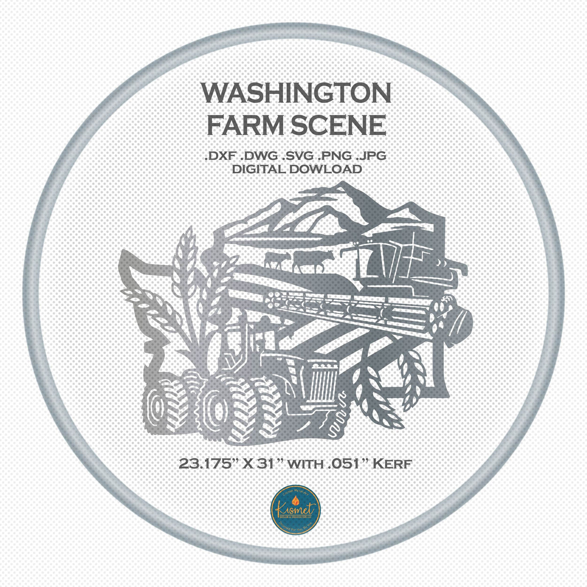 Washington Farm Scene Sign, No Lettering DXF/SVG design preview with file details (photo 2)