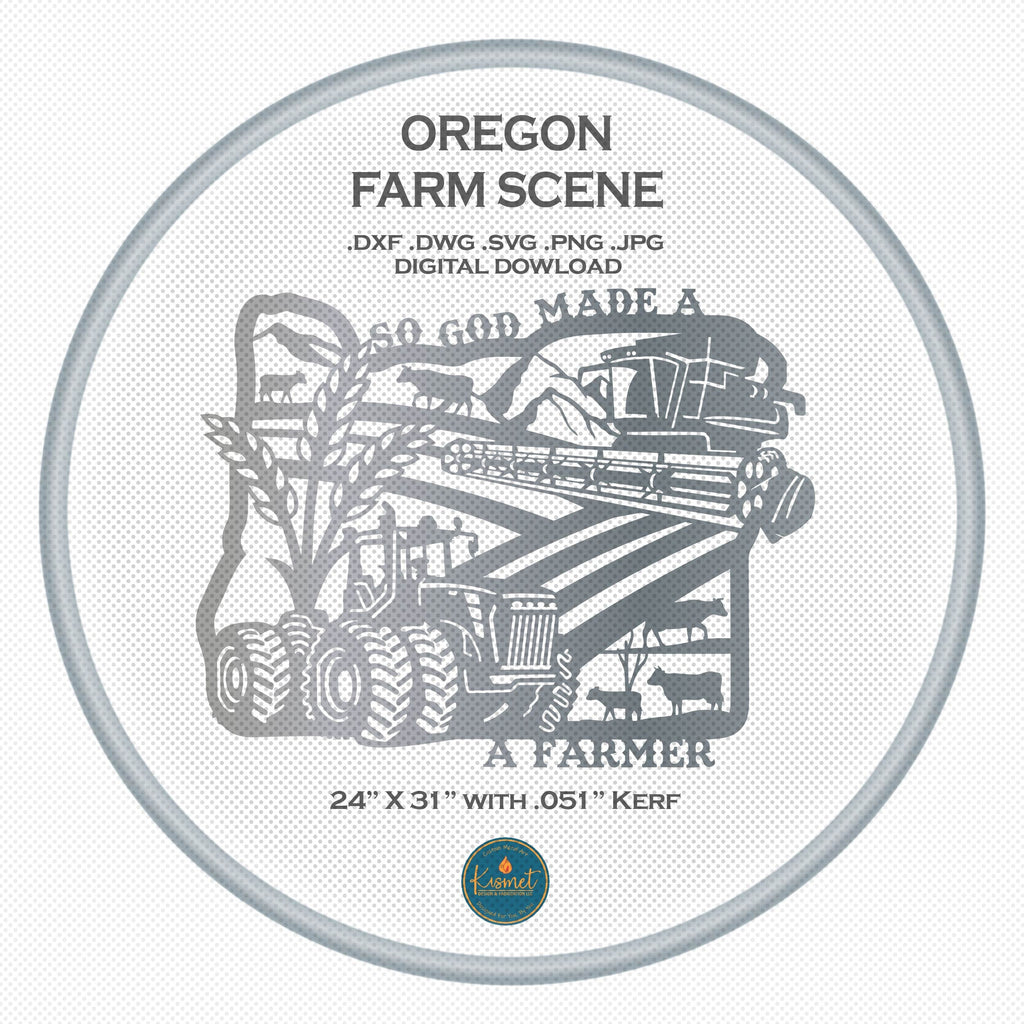 Oregon So God Made a Farmer Sign DXF/SVG design preview with file details (photo 3)