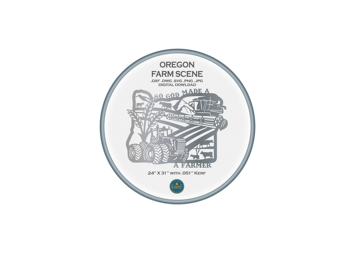 Oregon So God Made a Farmer Sign DXF/SVG design preview with file details