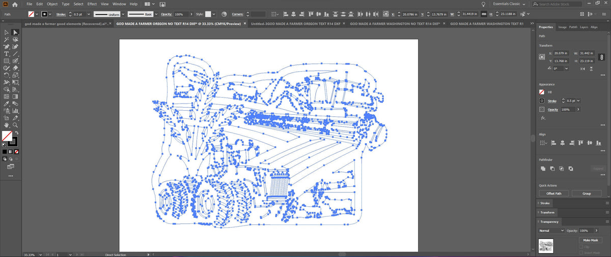 Oregon Farm Scene Sign, No Lettering vector paths in design software (photo 4)