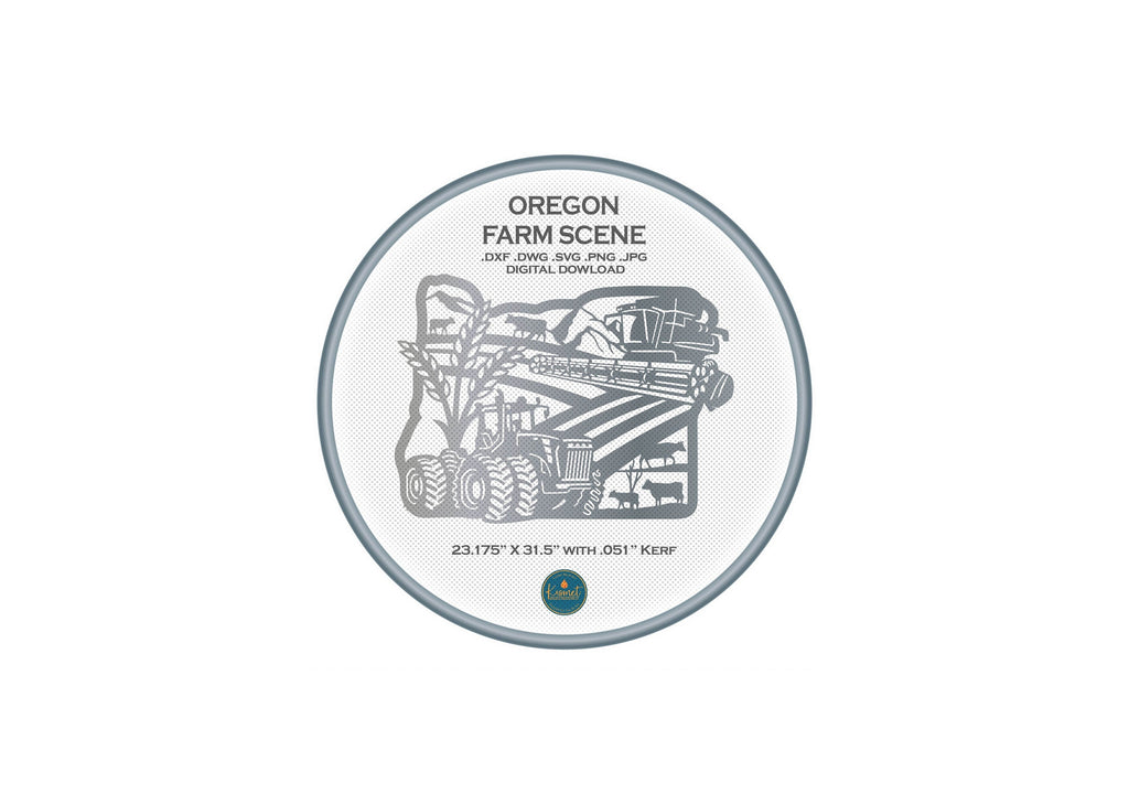Oregon Farm Scene Sign, No Lettering DXF/SVG design preview with file details