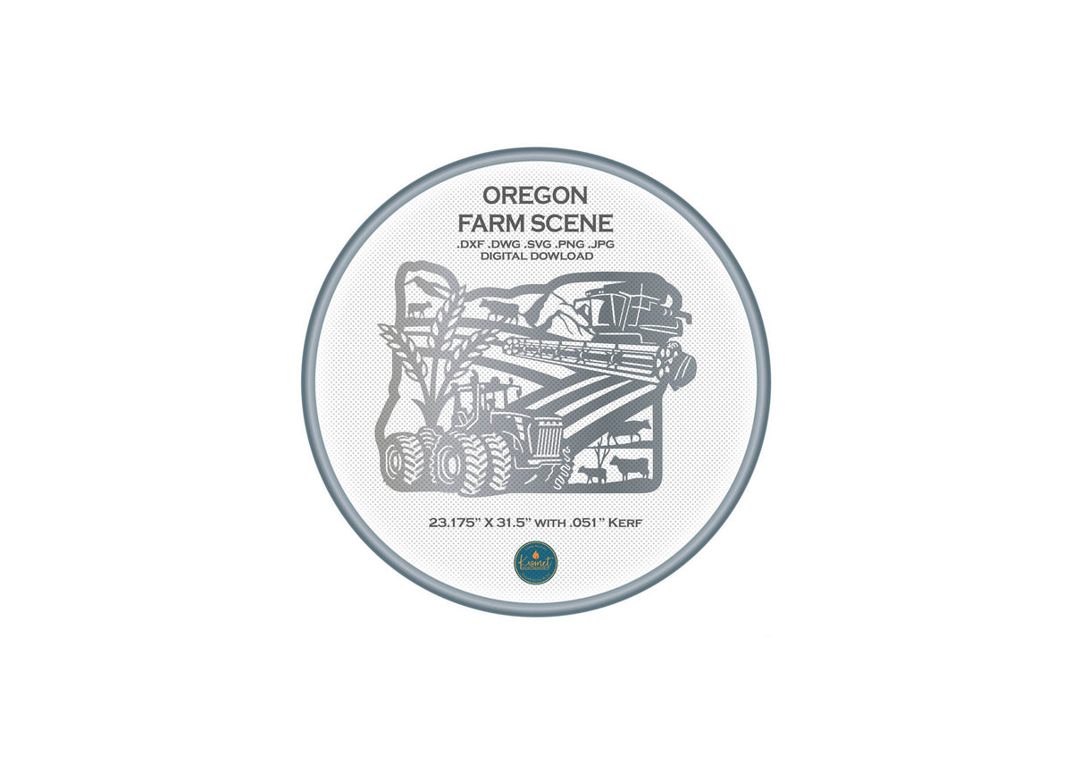 Oregon Farm Scene Sign, No Lettering DXF/SVG design preview with file details