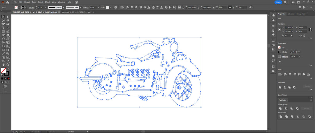 Vintage Motorcycle vector paths in design software (photo 5)
