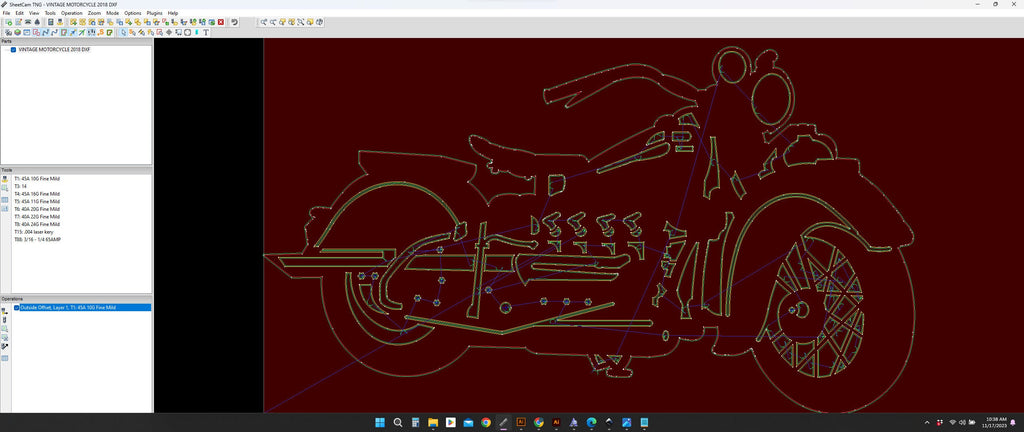 Vintage Motorcycle vector paths in design software (photo 7)