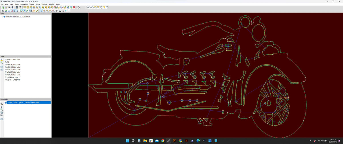 Vintage Motorcycle vector paths in design software (photo 7)