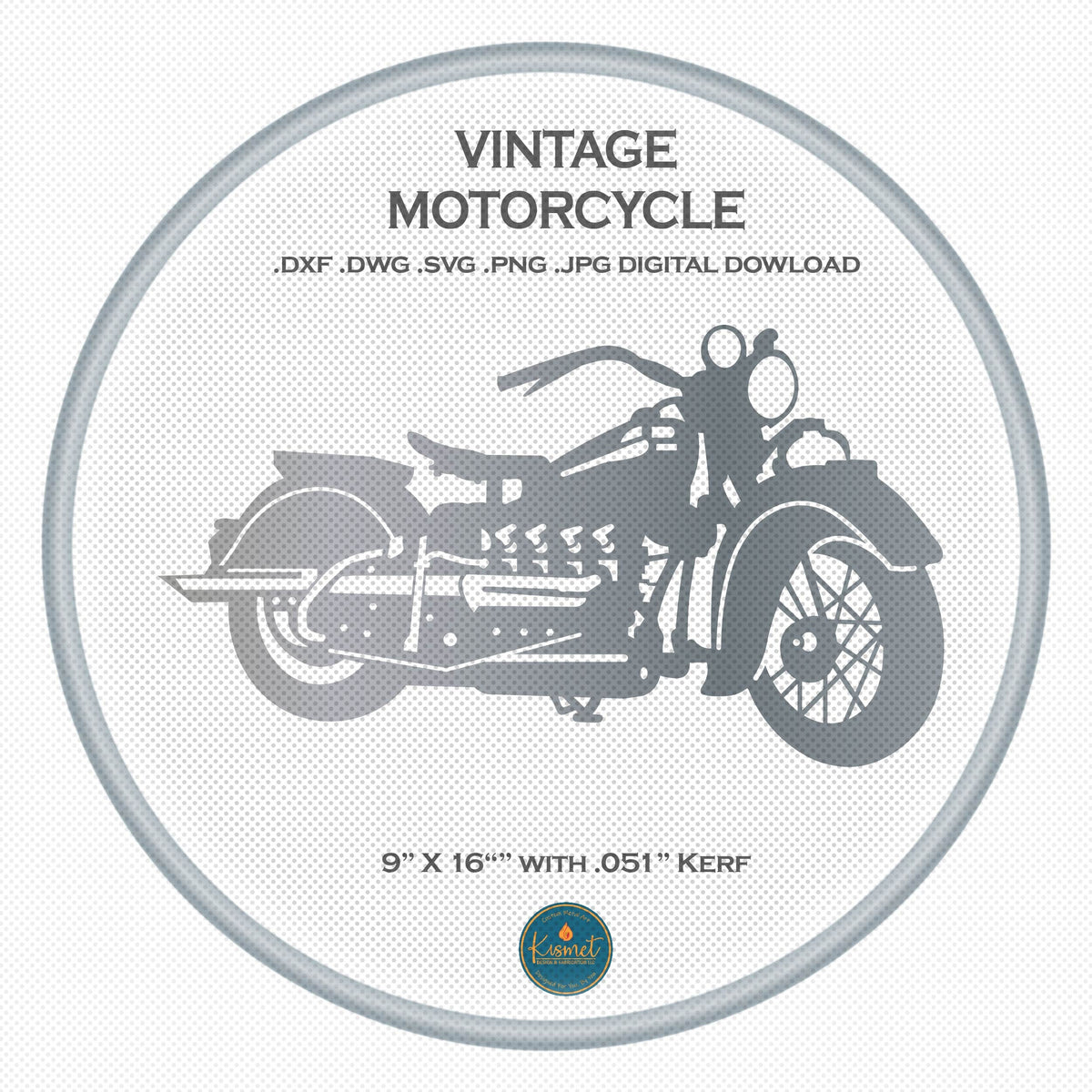 Vintage Motorcycle DXF/SVG design preview with file details (photo 2)