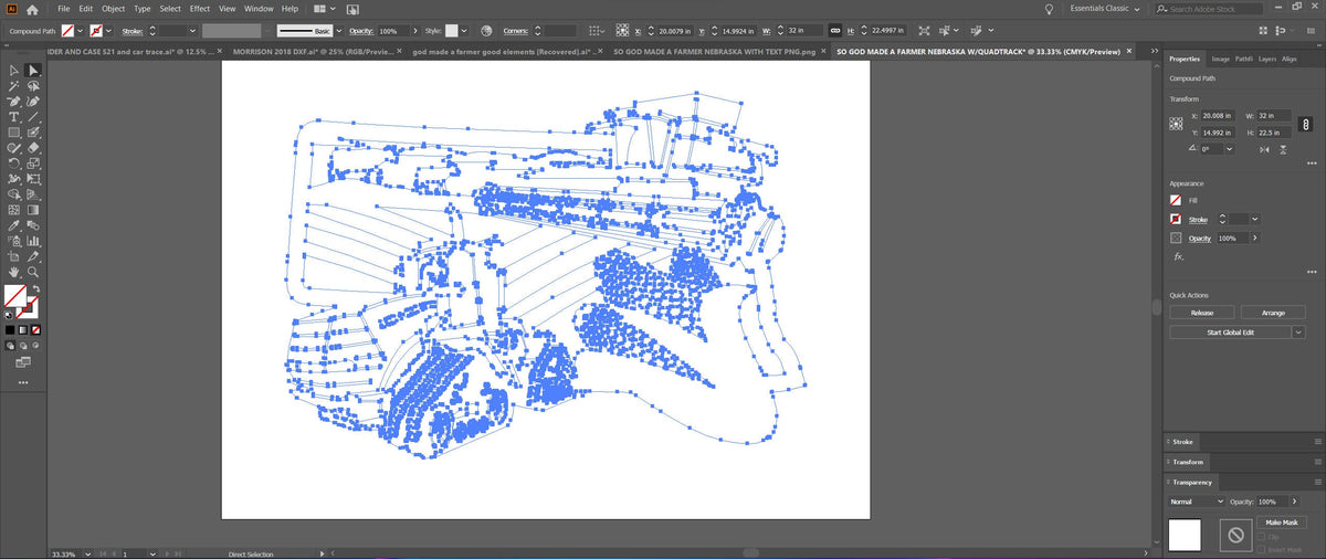 Nebraska Farm Scene Sign, No Lettering vector paths in design software
