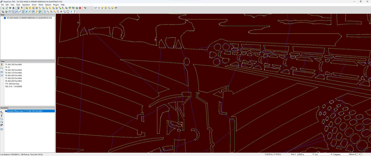 Nebraska Farm Scene Sign, No Lettering vector paths in design software (photo 4)