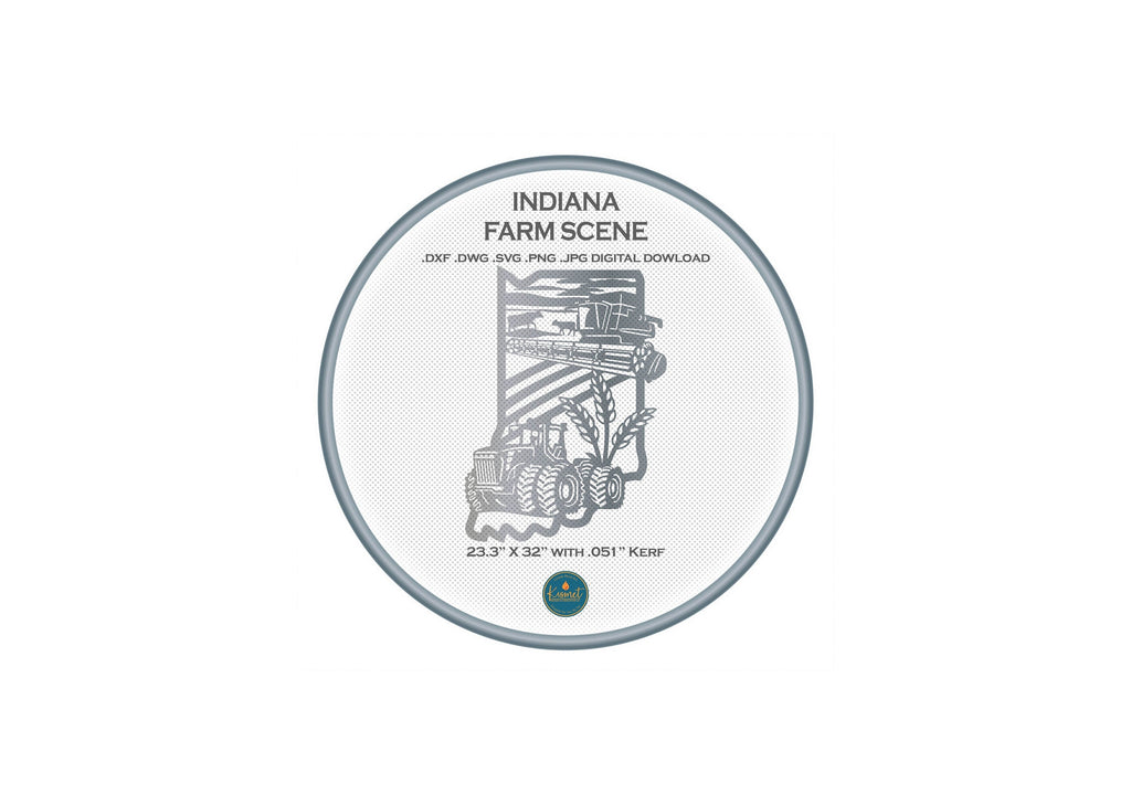 Indiana Farm Scene Sign, No Lettering DXF/SVG design preview with file details