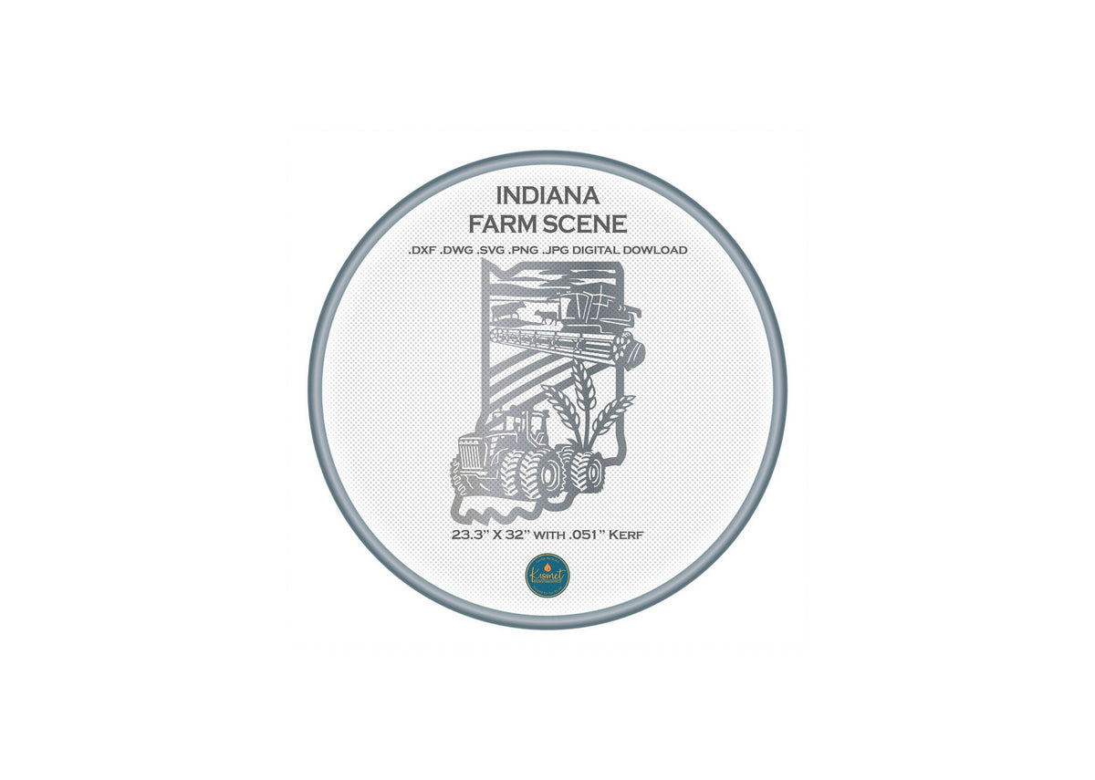 Indiana Farm Scene Sign, No Lettering DXF/SVG design preview with file details