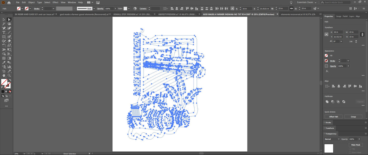 Indiana So God Made a Farmer Sign vector paths in design software (photo 4)