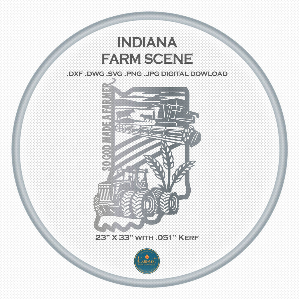 Indiana So God Made a Farmer Sign DXF/SVG design preview with file details (photo 2)