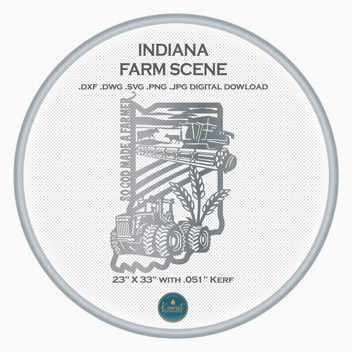 Indiana So God Made a Farmer Sign DXF/SVG design preview with file details (photo 2)