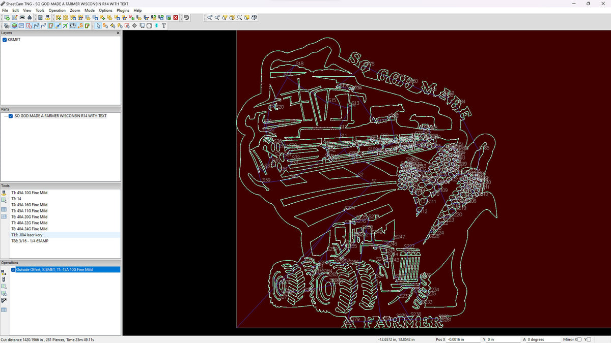 Wisconsin So God Made a Farmer Sign vector paths in design software